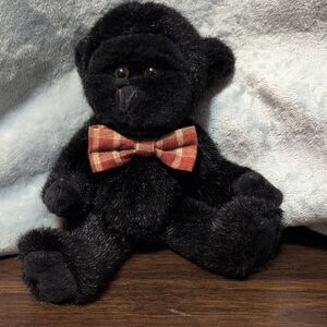 Boyds Bears Collection "Mike Magilla" Black Plush with Red Plaid Bowtie